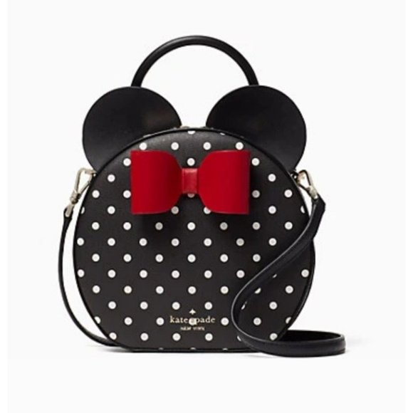 kate spade Handbags - Kate Spade X Disney Minnie Mouse Womens Black Small Grain Leather Crossbody Bag